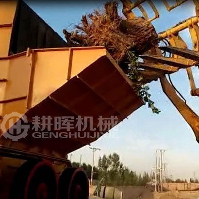 雙輥樹根粉碎機(jī)視頻現(xiàn)場雙轉(zhuǎn)子樹樁粉碎機(jī)案例